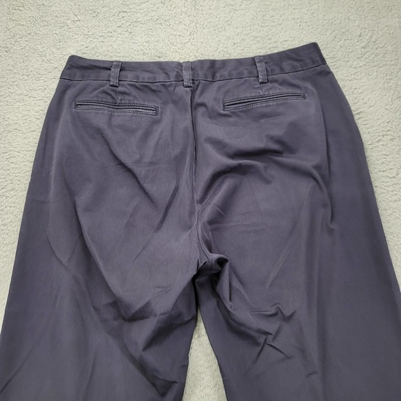 Lands' End Pants Womens 10 Blue Fit 2 Chino Wide Leg Casual Comfort - Picture 4 of 12